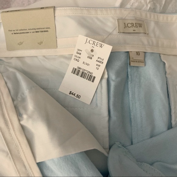 J.Crew pale blue “powdered oxford” short in cotton, NEW NWT Size 10, “City Fit” - Picture 8 of 8